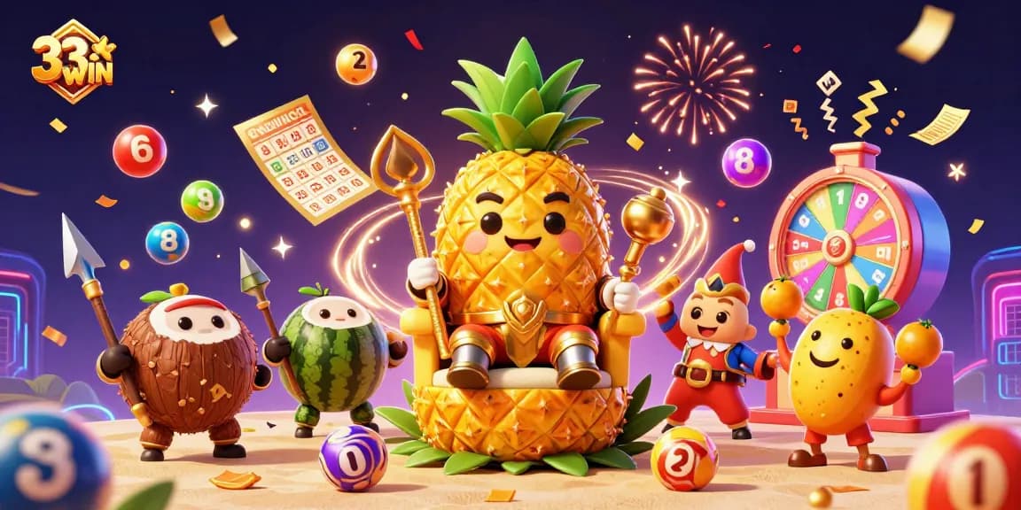 Engage with 33WIN's vibrant casino experience featuring lively characters and dynamic game elements.