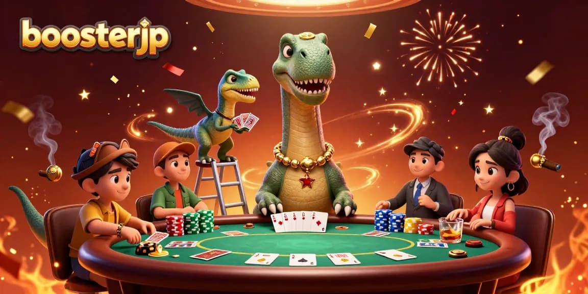 Mainkan permainan slot di boosterjp dengan suasana kasino yang meriah dan karakter 3D yang menghibur.