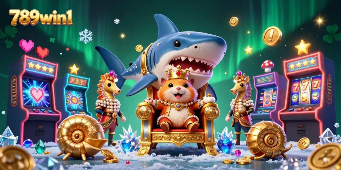 Experience thrilling wins at 789win1 with the vibrant digital casino scene featuring a golden hamster king.