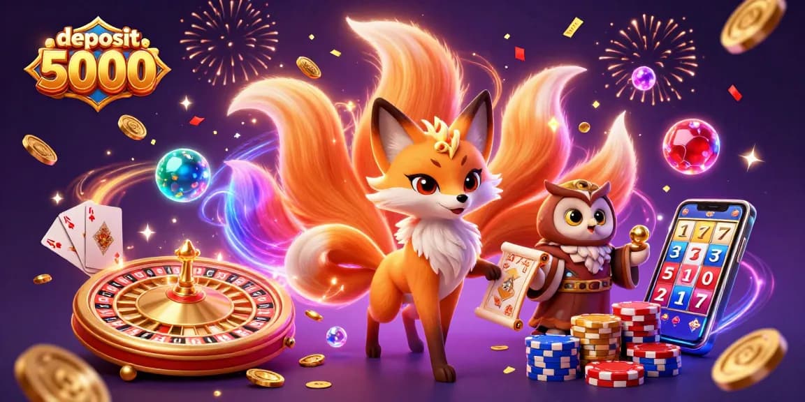 Experience the excitement of deposit 5000 with vibrant slot characters and dynamic casino elements.