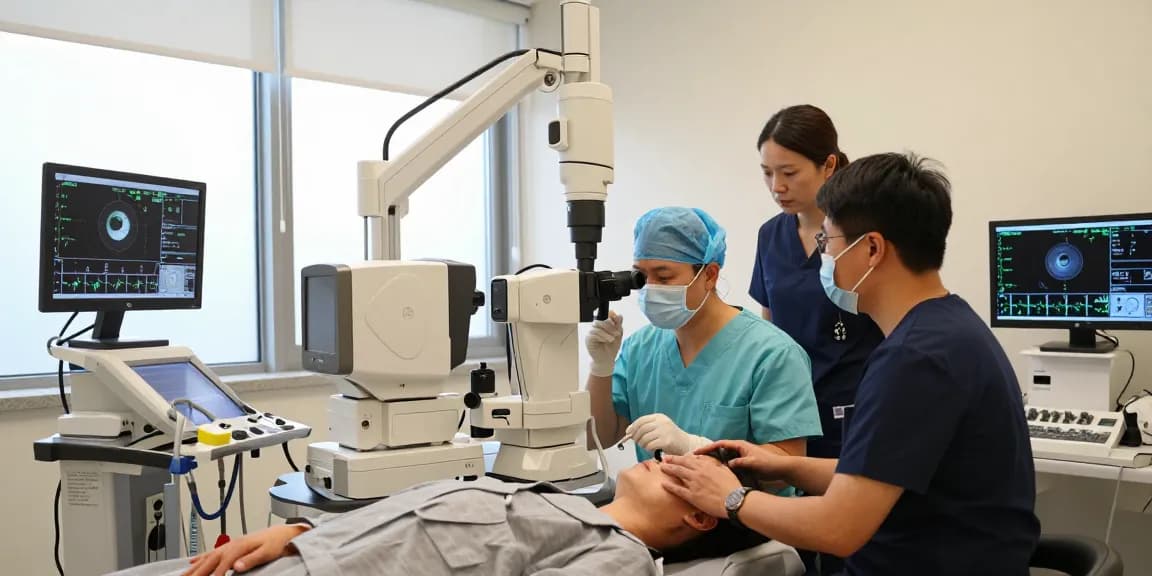 skilled surgeon performing vision correction surgery at SNU Eye Clinic in Korea with advanced technology