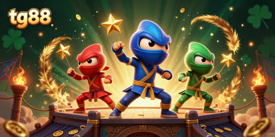 Experience thrilling action with tg88 as ninja chameleons battle in a vibrant casino arena.