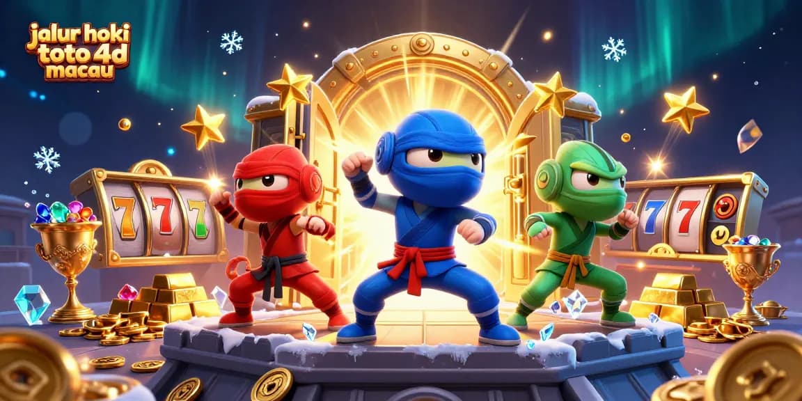 Experience the thrill of jalur hoki toto 4d macau with cartoon ninja chameleons amid golden treasures.