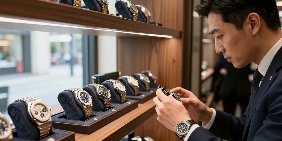 Discover high-quality clone watches, showcasing luxury craftsmanship and precision at a retail store.