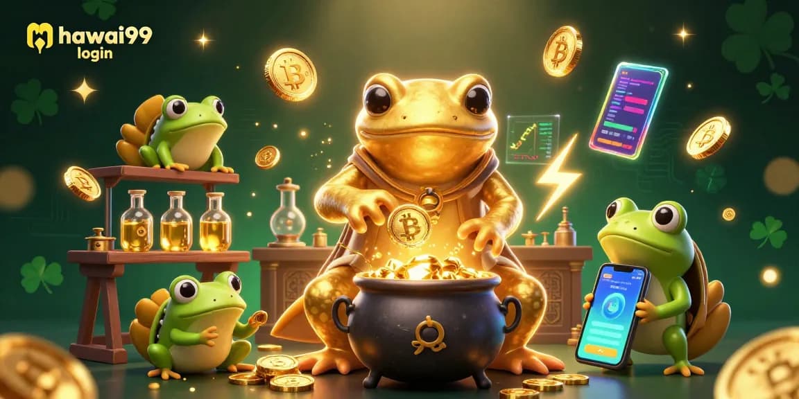 Experience the thrill of hawai99 login with captivating golden alchemist characters in a lively casino illustration.