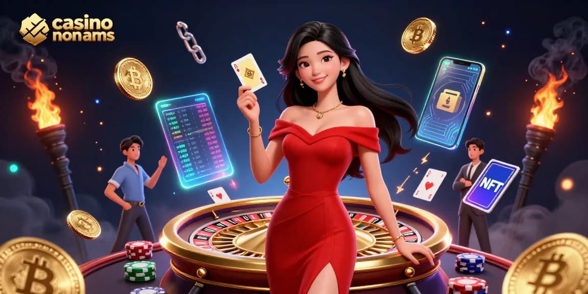 Scopri l'emozione dei casino non AAMS con un elegante croupier asiatico accanto a una ruota della roulette.