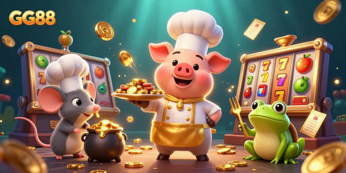 GG88 features a dynamic scene with vibrant characters delivering winning slots experience.