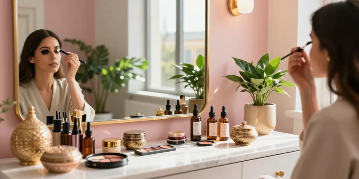 Application of كحل عربي in a chic beauty studio, showcasing elegance and tradition.