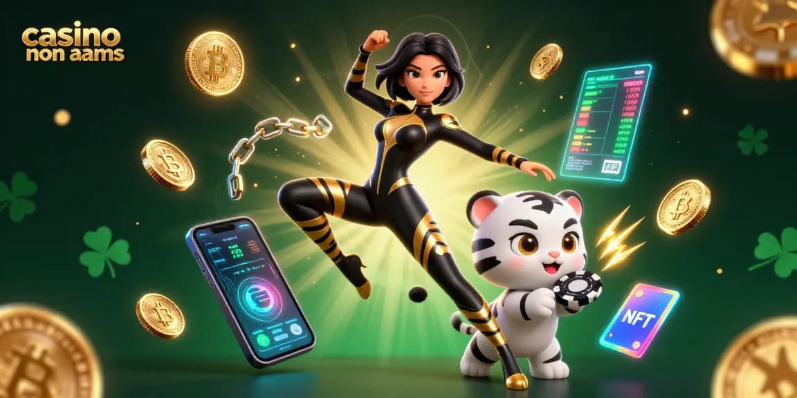Scena coinvolgente di una donna straordinaria e un cucciolo di tigre tra elementi del casinò che illustrano l'emozione del casino non AAMS.