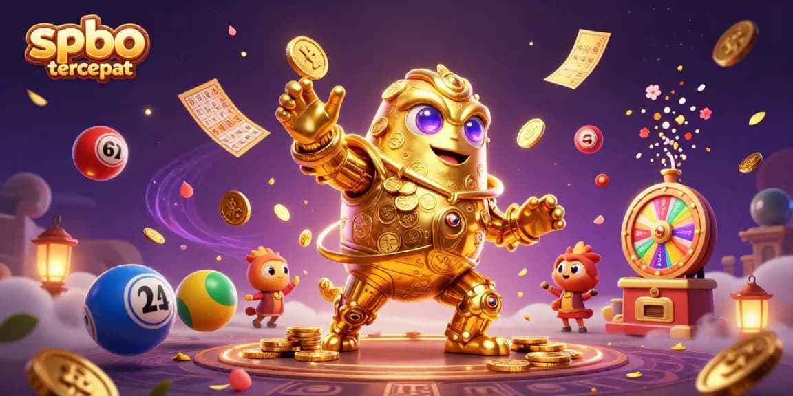 Engage with spbo tercepat in a vibrant lottery-themed 3D illustration showing dynamic elements.