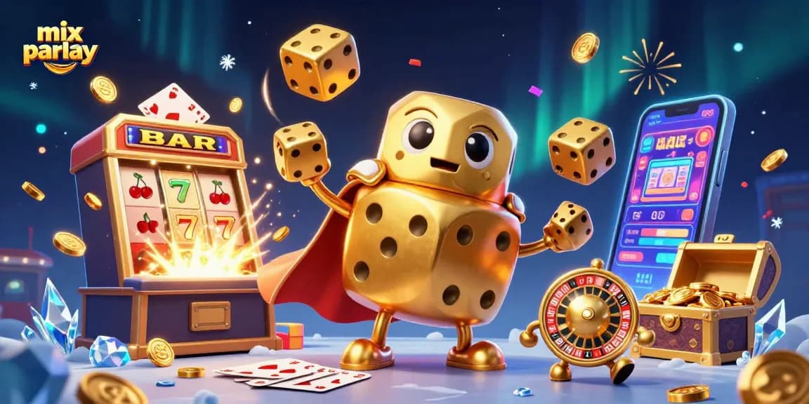 Experience winning with mix parlay in this dynamic casino illustration showcasing exciting game elements.