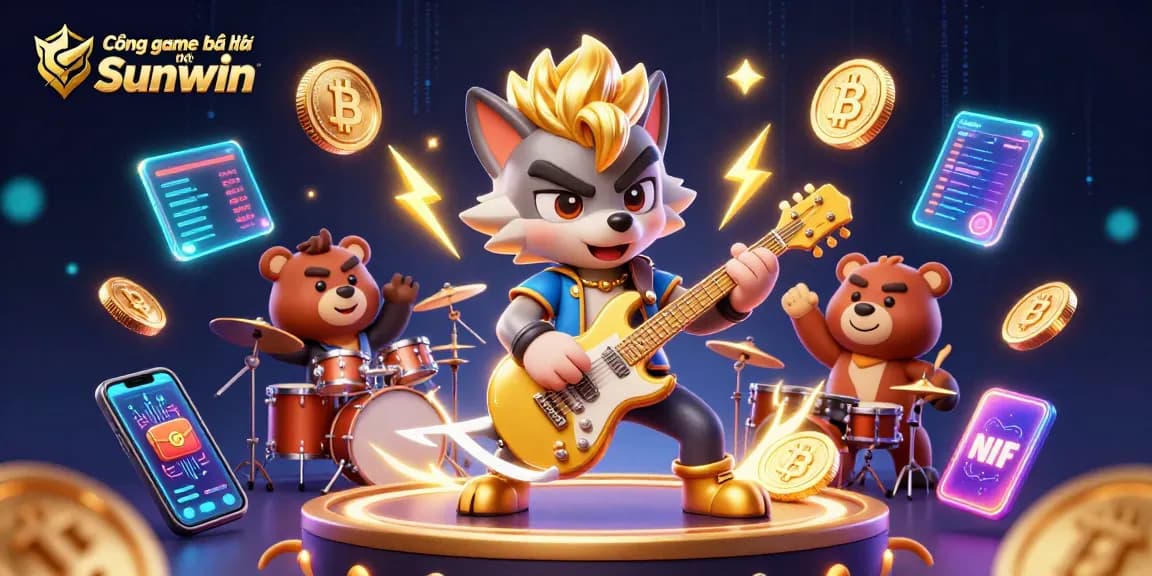 Cổng game bài đổi thưởng Sunwin offers a thrilling casino experience with vibrant characters and engaging game elements.