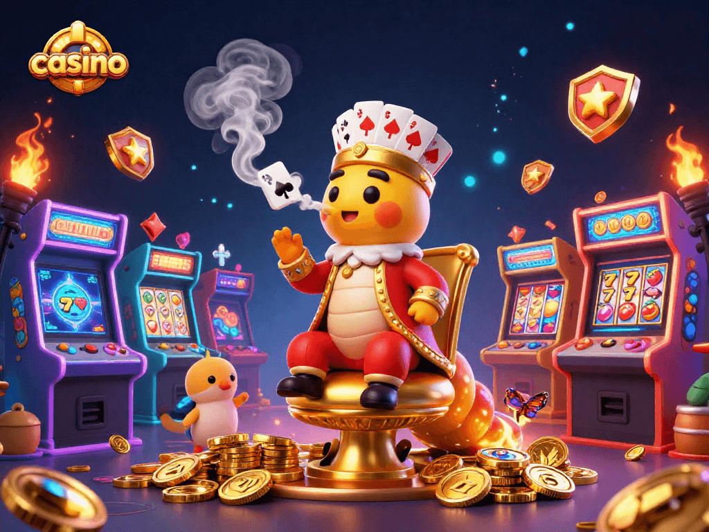 Catalyst for casino excitement with a caterpillar master and dynamic gaming elements amid colorful arcade chaos