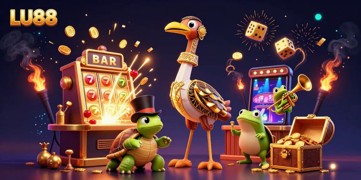 Experience thrilling gameplay at LU88 with vibrant casino characters and exciting game elements.