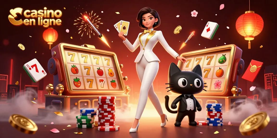 Jouez à des jeux passionnants au casino en ligne avec un croupier glamour et des éléments de casino vibrants.