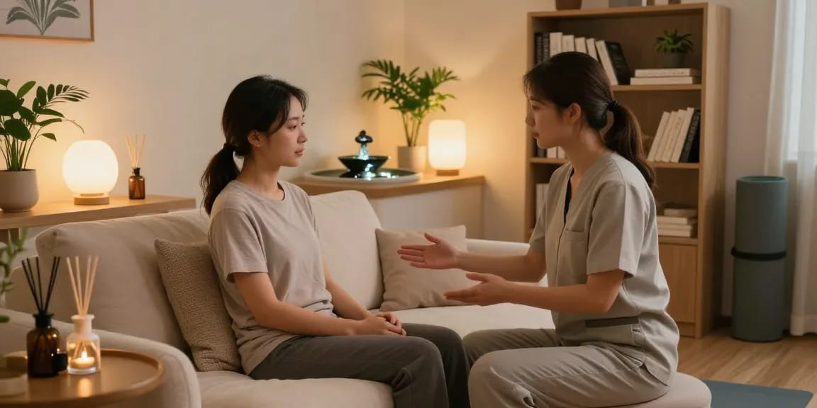 순천오피 상담하는 순간, 아늑한 치료실 환경에서 편안한 분위기