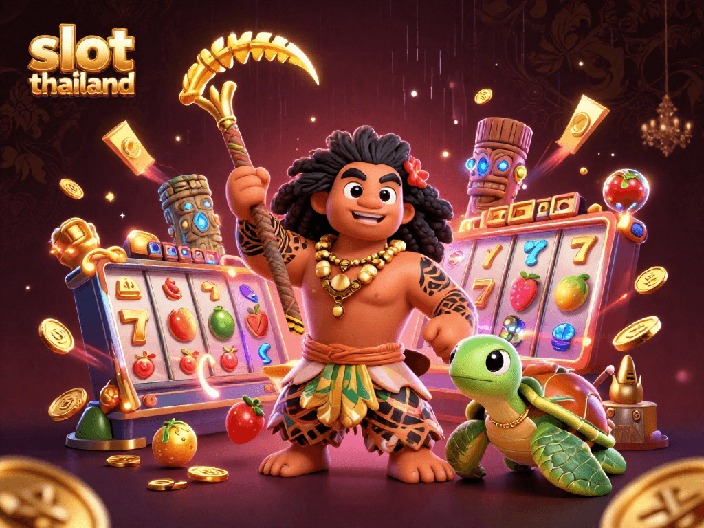 Spin the slot thailand reels with dynamic characters celebrating jackpot wins and vibrant casino atmospheres.