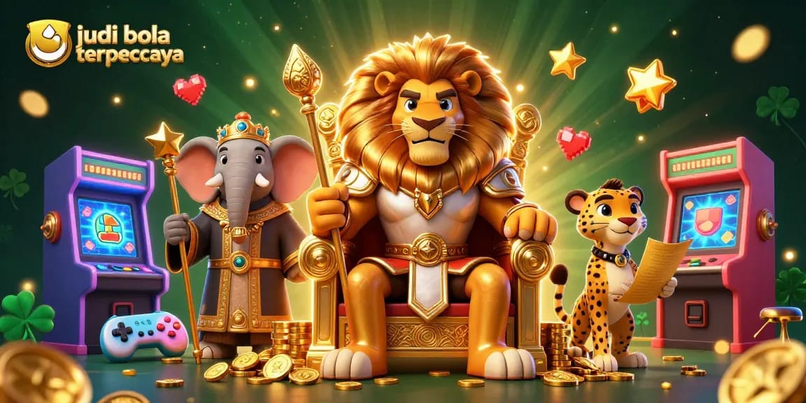 Engage with judi bola terpercaya and win big in a dynamic, colorful casino scene showcasing gaming elements.