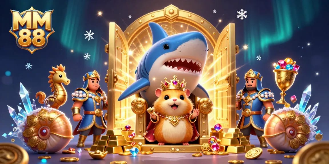 Engage in the thrilling MM 88 world with the fierce golden hamster king among riches and casino treasures.