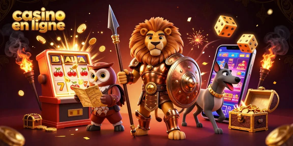 Célébrez le monde du casino en ligne avec des personnages dynamiques et des éléments de jeu captivants