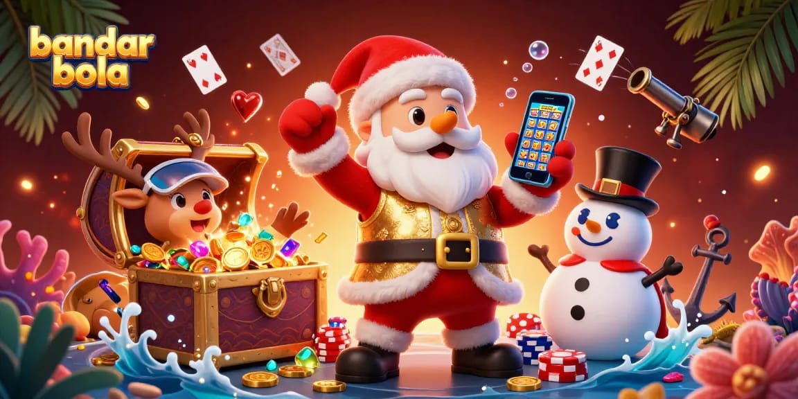 Experience excitement with bandar bola bets featuring characters in a vibrant casino scene.