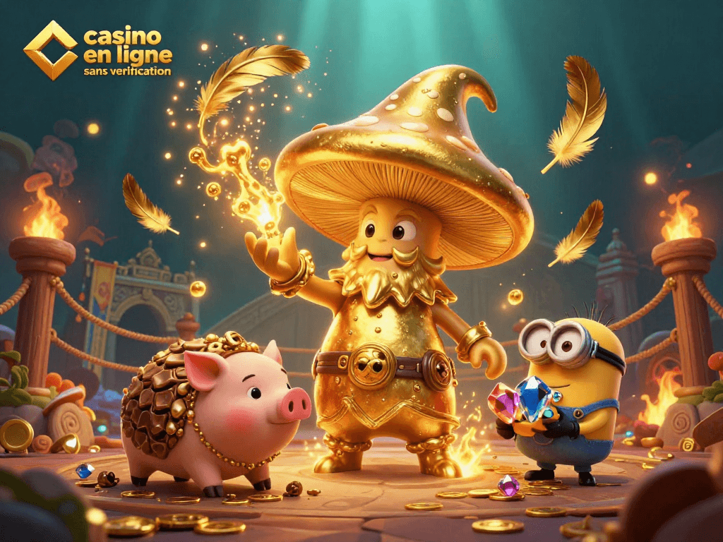 Profitez de l'expérience de jeu offerte par un casino en ligne sans vérification, avec un magicien, un cochon et des gemmes virevoltantes.