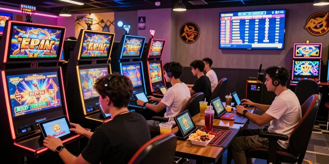Pengalaman bermain slot gacor dengan pemain bersemangat di lounge modern.