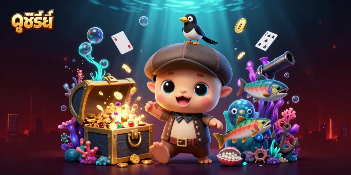 Play colorful, engaging ดูซีรี่ย์ online with characters in action-packed casino scene.