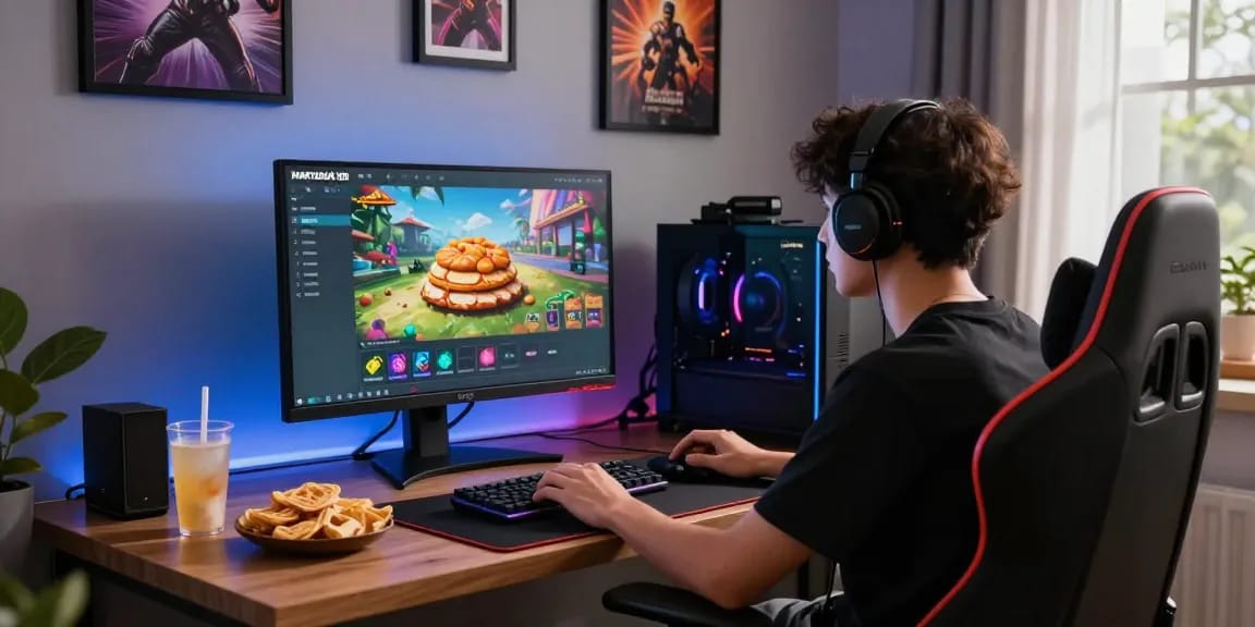 Pengalaman bermain online martabak188 di ruang gaming modern yang nyaman.