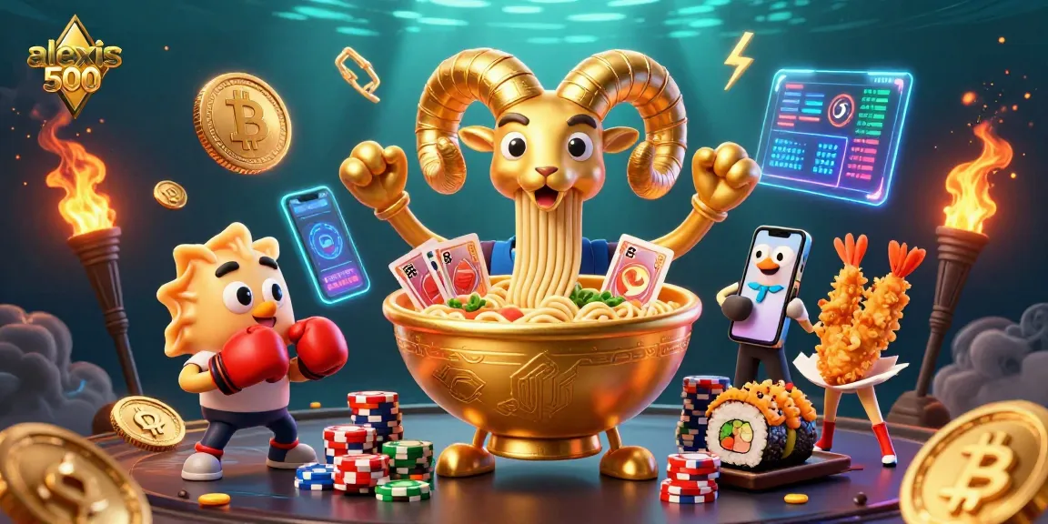 Engage with alexis 500 in a vibrant, dynamic casino world of cards, chips, and crypto elements.