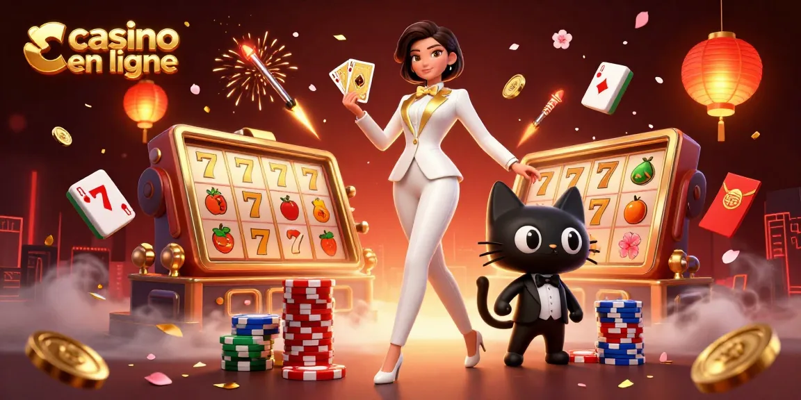 Jouez à des jeux passionnants au casino en ligne avec un croupier glamour et des éléments de casino vibrants.
