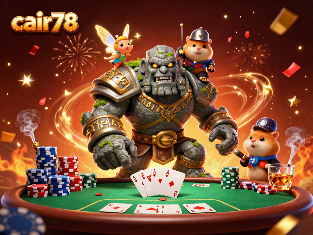 Menghadapi tantangan permainan kasino cair78 dengan golem penunggu, peri spritel, dan ksatria hamster yang berani.
