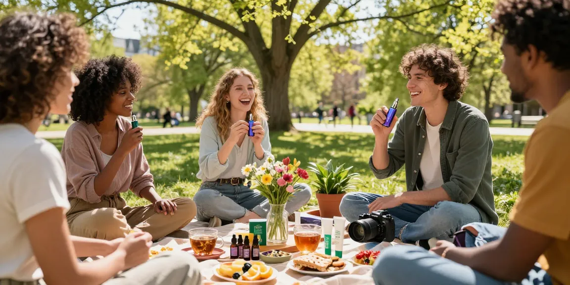 Enjoying the Lost Mary BM6000 vape device amidst a nature picnic, highlighting its refillable, flavourful vaping experience.