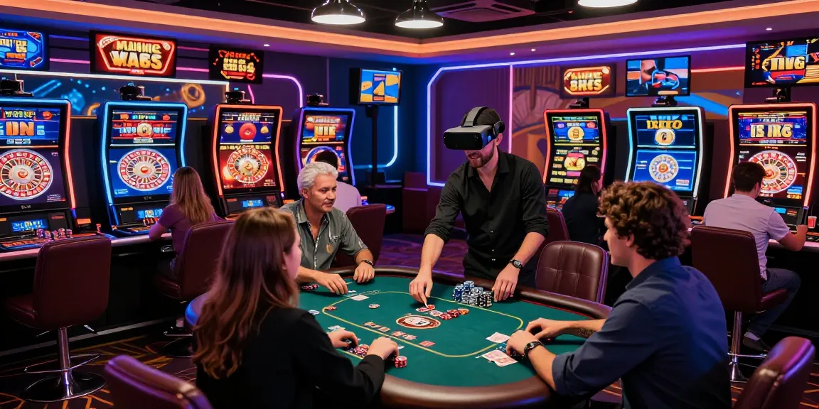 Scène de casino en ligne excitante avec des joueurs engagés dans une expérience de jeu virtuel palpitante.