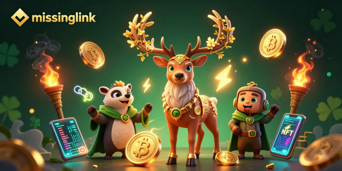 Engage with missinglink in an exciting 3D casino realm featuring vibrant characters and crypto elements.