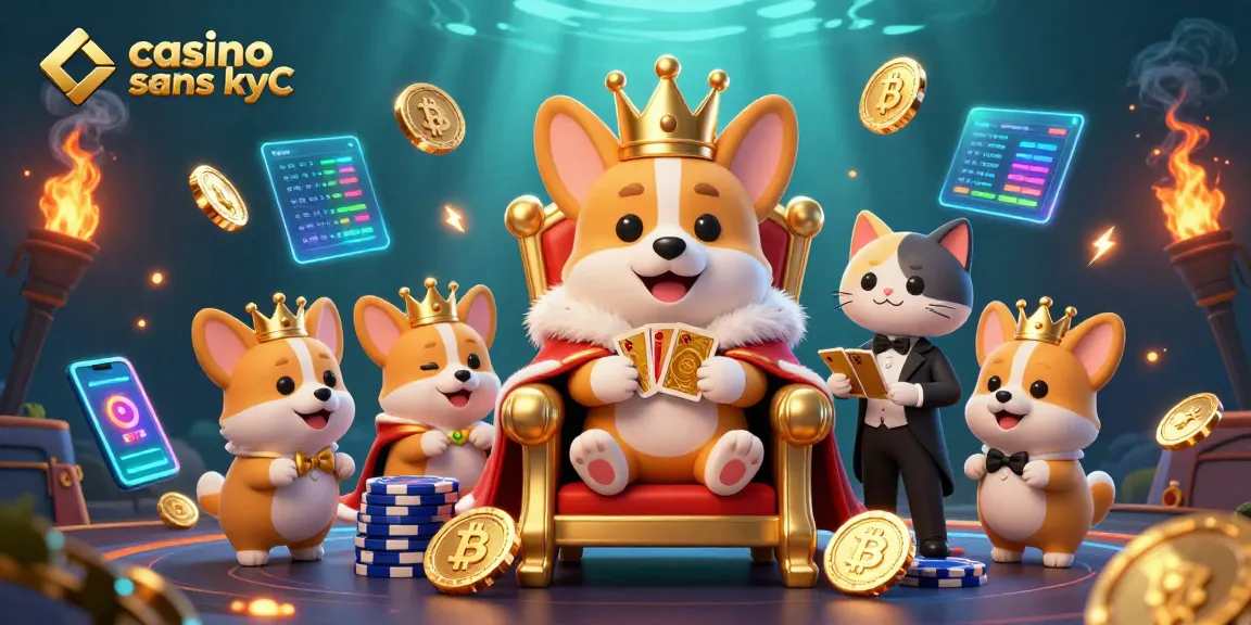 Gagnez avec le casino sans KYC, illustrant une expérience de jeu anonyme captivante.