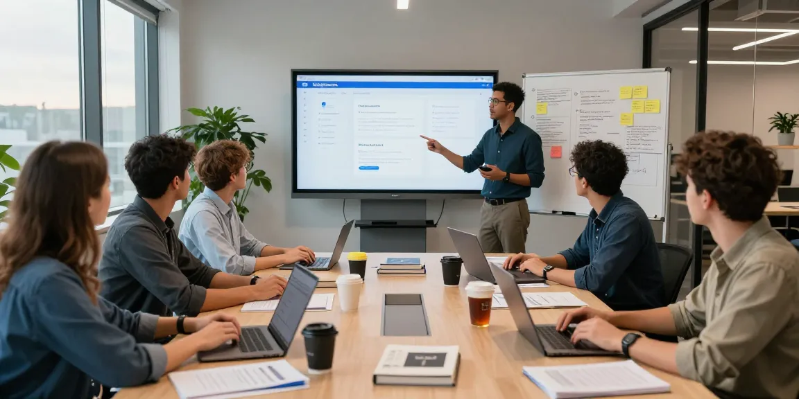 Developers collaborating on telegraimin.com features in a modern workspace, showcasing teamwork and innovation.