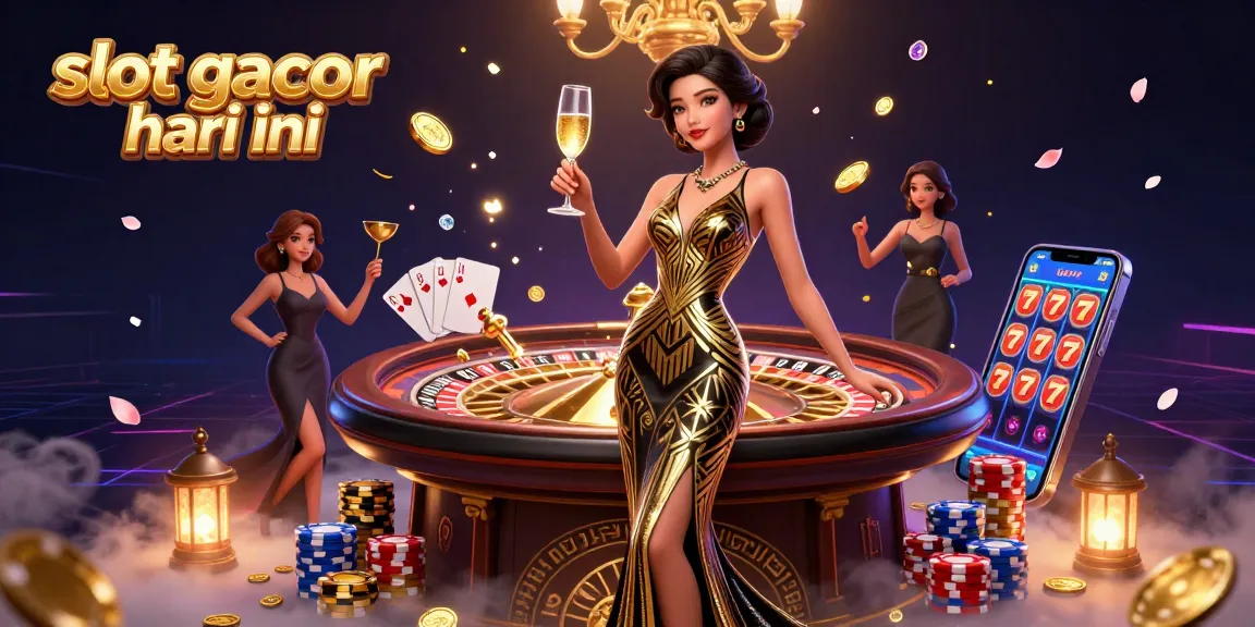 Experience the excitement of slot gacor hari ini with this vibrant casino illustration featuring jackpots and roulette!
