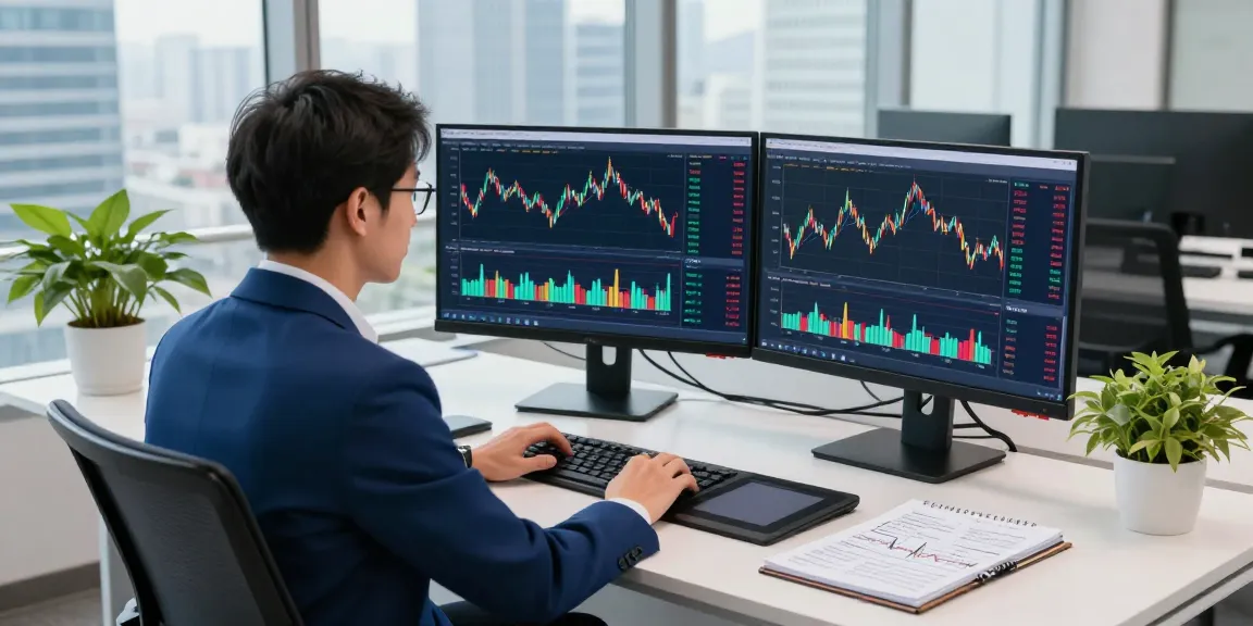 Developer analyzing Hang Seng historical Kline API data in a modern workspace