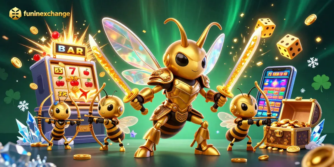 Experience thrilling wins at funinexchange with a vibrant 3D casino scene filled with excitement.