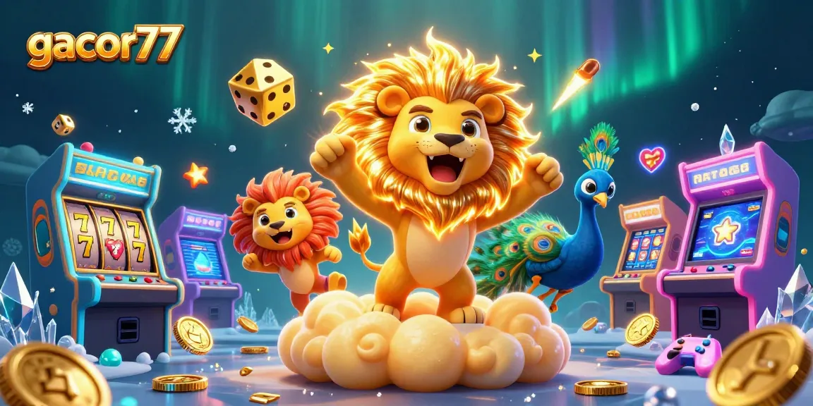 Gacor77, raih kemenangan dengan permainan slot yang berwarna-warni dan karakter menarik dalam ilustrasi 3D.