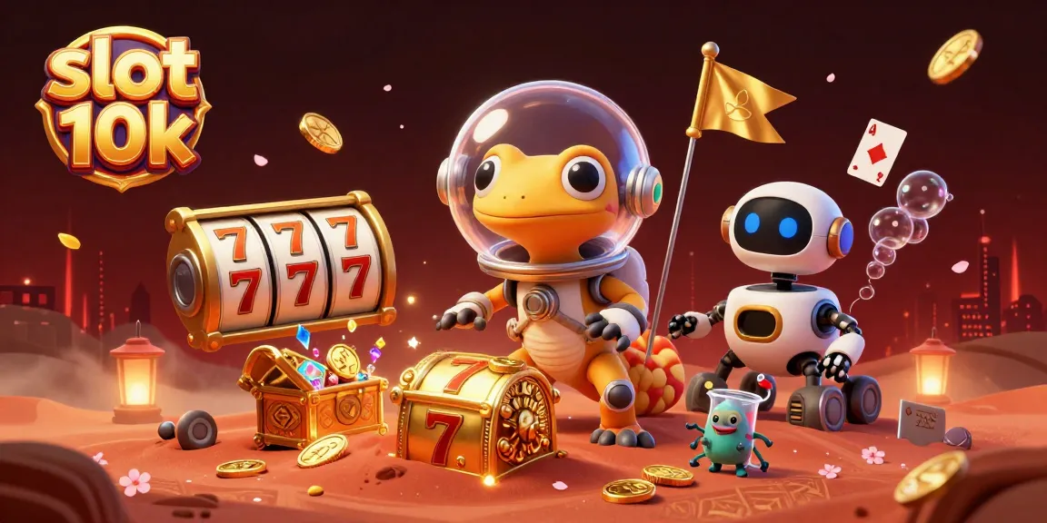 Experience thrilling wins with slot 10k as the Martian gecko explores a golden casino adventure!