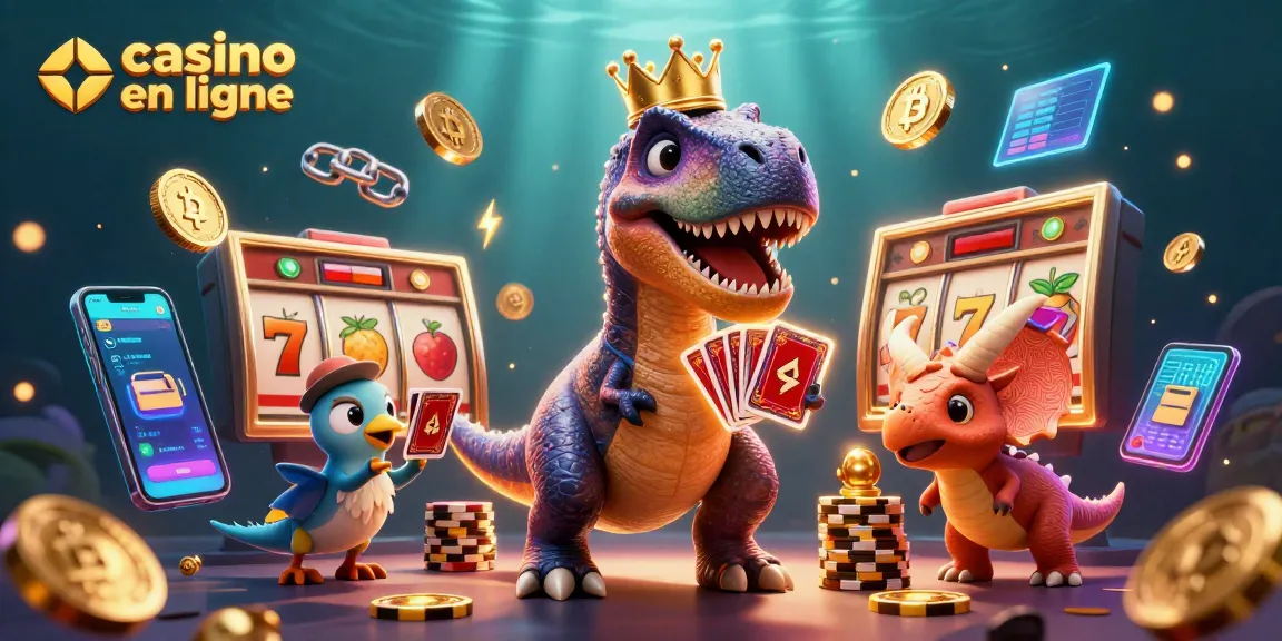 Jouez à un casino en ligne avec des jeux variés, tout en profitant de l'ambiance festive entourée de personnages de style cartoon.