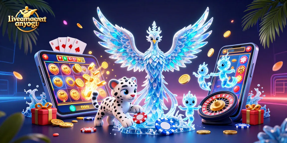 Experience exciting wins with liveamericanyogi's vibrant gaming scene full of 3D characters and casino elements.