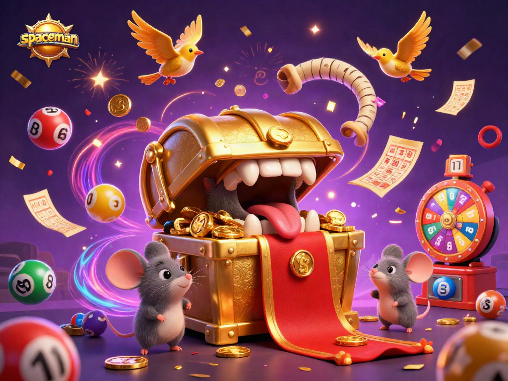 Watch the spaceman enjoy a thrilling prize wheel extravaganza amidst vibrant lottery balls.