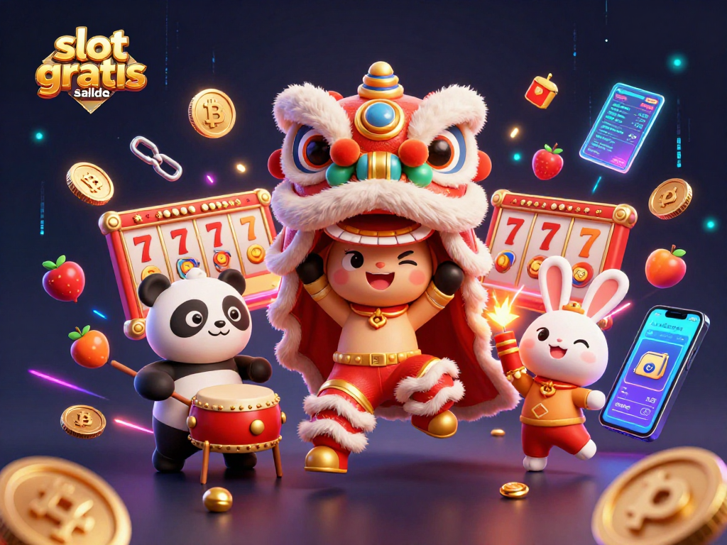 Experience exciting gaming with slot gratis saldo in a vibrant 3D casino scene featuring lucky symbols and characters.