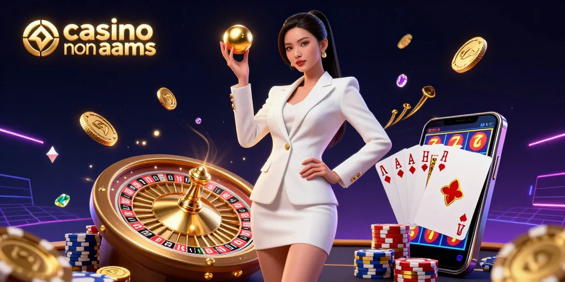 Scopri il brivido dei casinò non AAMS con questa dinamica scena 3D, che mostra elementi di gioco vivaci.