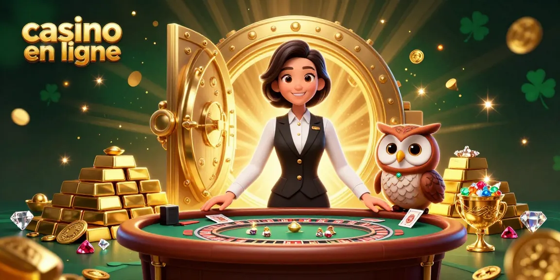 Experience thrilling gameplay at a casino en ligne with a professional dealer and vibrant casino elements.