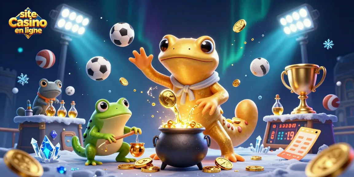 Plongez dans la magie du site casino en ligne avec des personnages fascinants et des éléments sportifs en action.