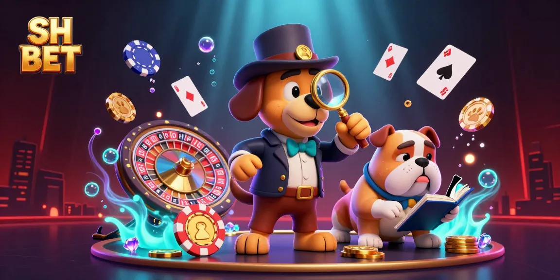 Bet with SH BET in a vibrant and animated casino scene filled with cards, chips, and winnings.